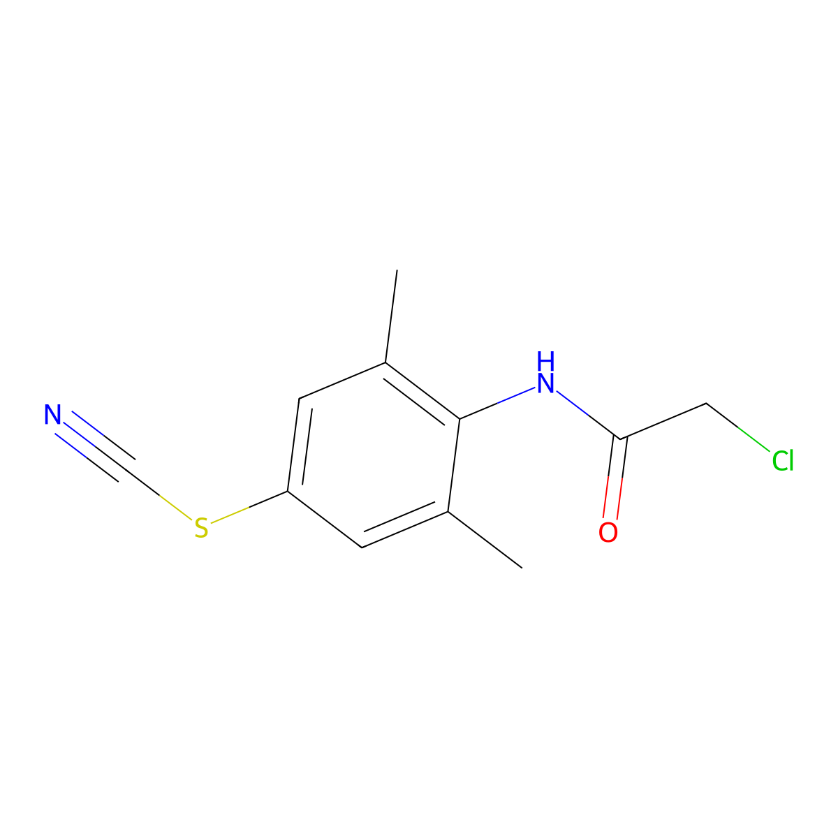 2-chloro-N-[4-(cyanosulfanyl)-2,6-dimethylphenyl]acetamide molecular structure, CAS 85296-20-4