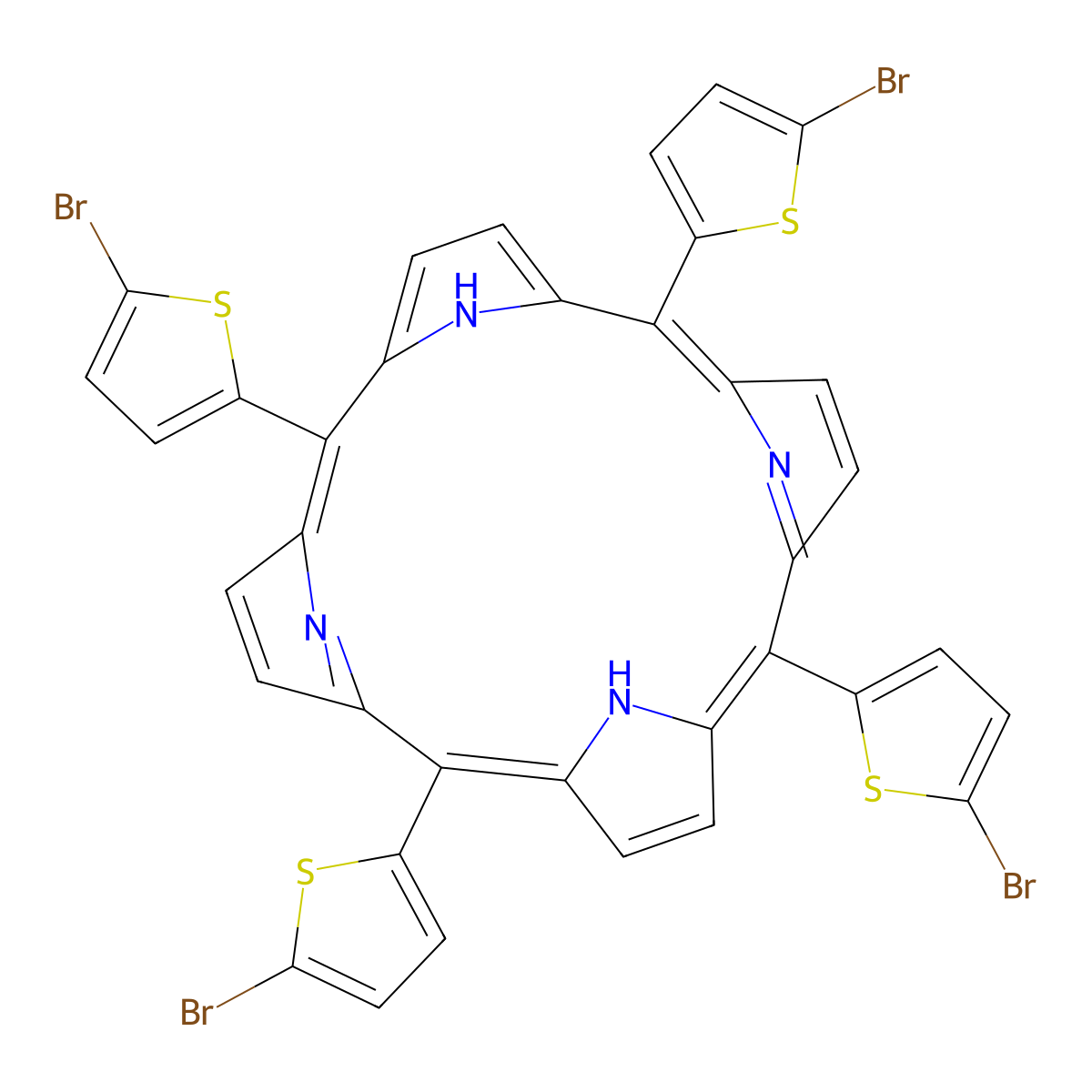 5,10,15,20-Tetrakis(5-bromothiophen-2-yl)porphyrin molecular structure, CAS 852982-57-1