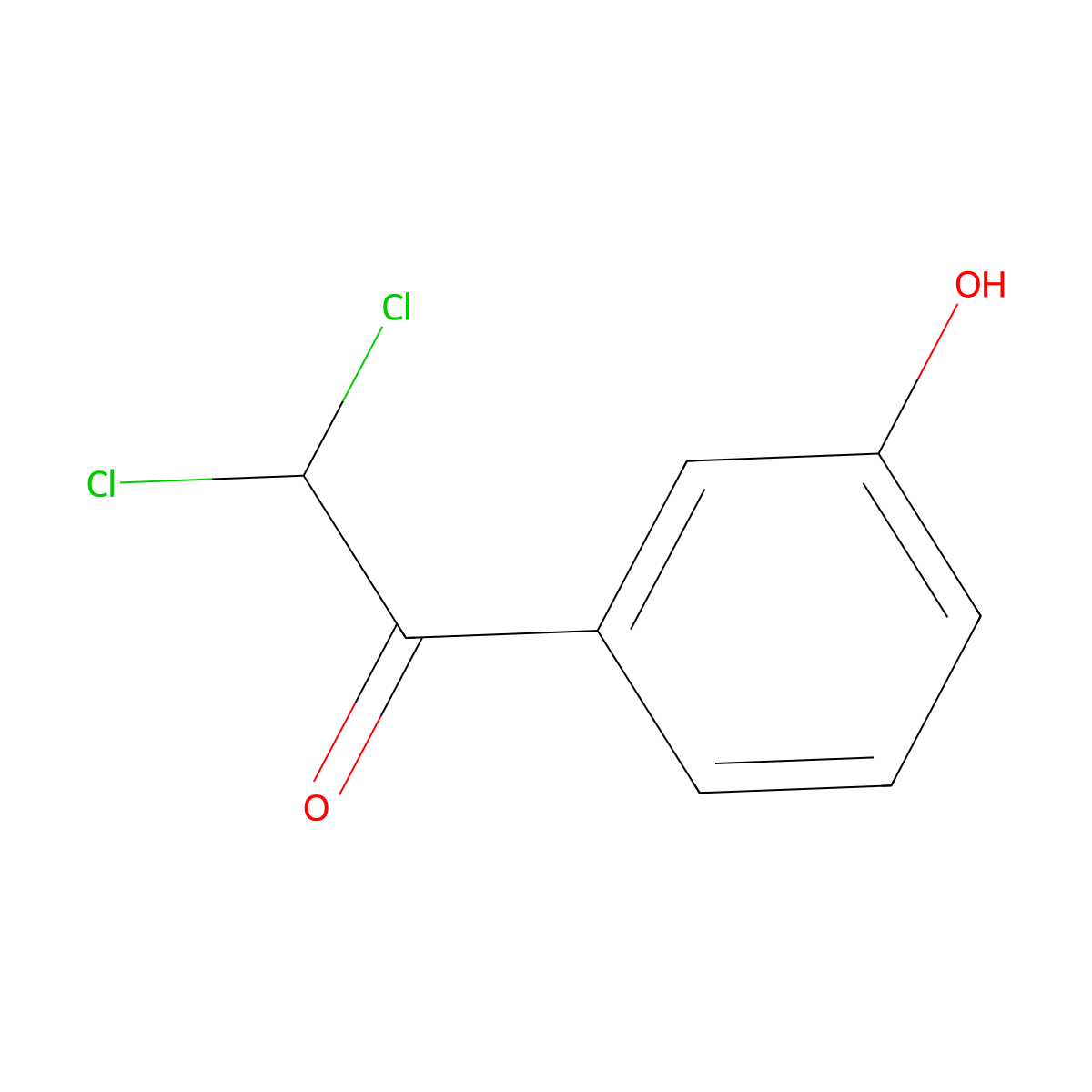 2,2-Dichloro-1-(3-hydroxyphenyl)ethan-1-one molecular structure, CAS 85299-04-3