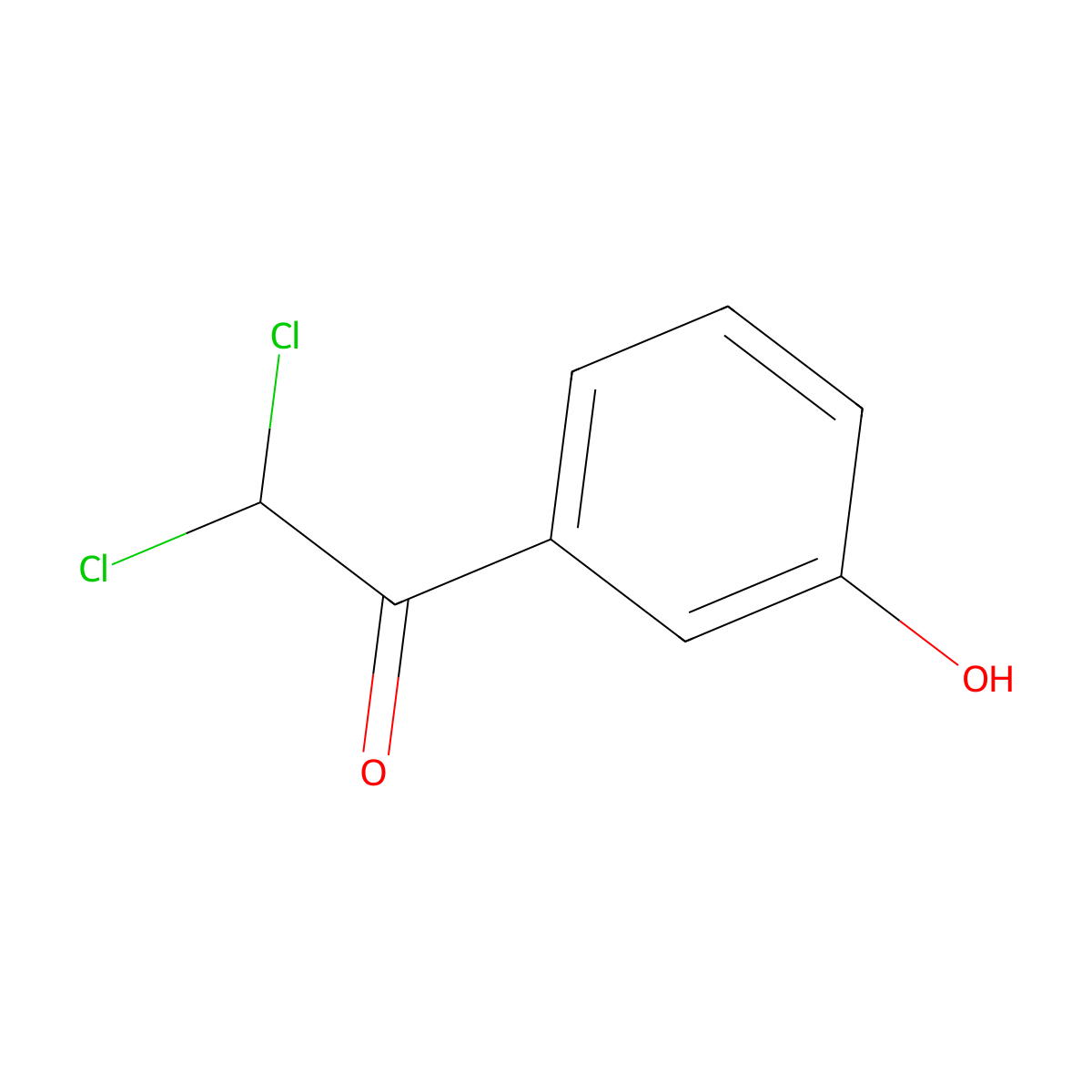 2,2-Dichloro-1-(3-hydroxyphenyl)ethan-1-one molecular structure, CAS 85299-04-3