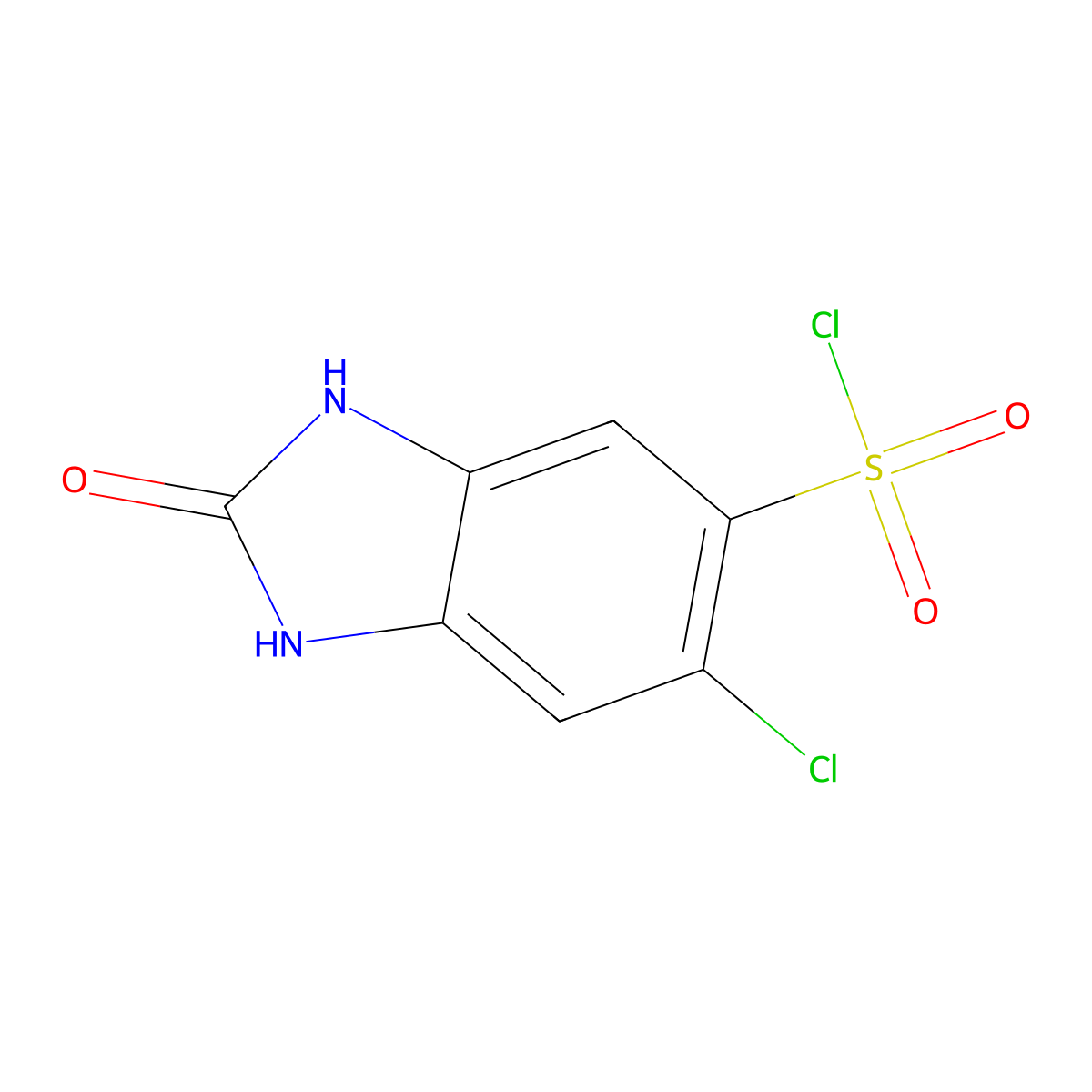 6-chloro-2-oxo-2,3-dihydro-1H-benzimidazole-5-sulfonyl chloride molecular structure, CAS 852998-89-1