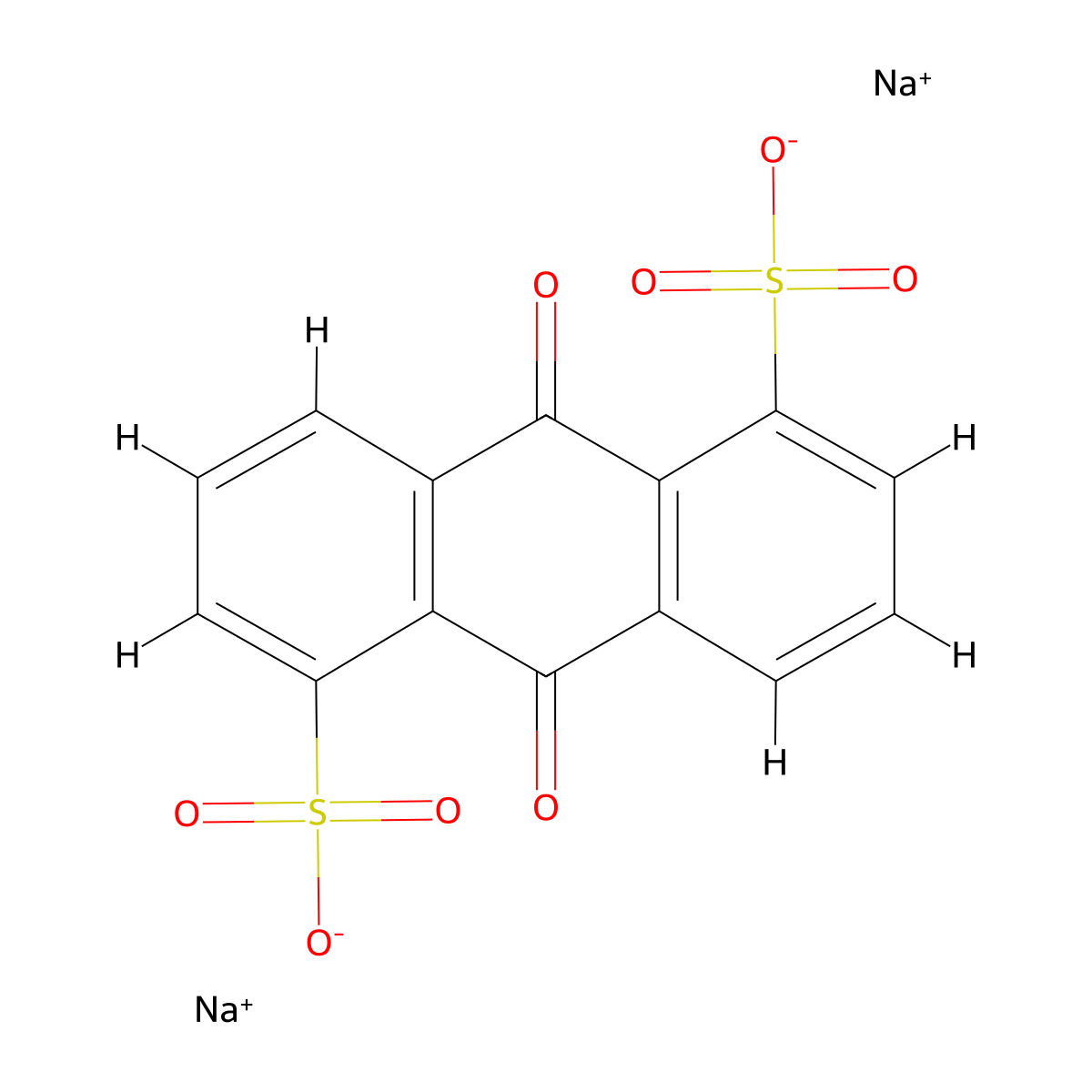 Sodium anthraquinone-1,5-disulfonate molecular structure, CAS 853-35-0