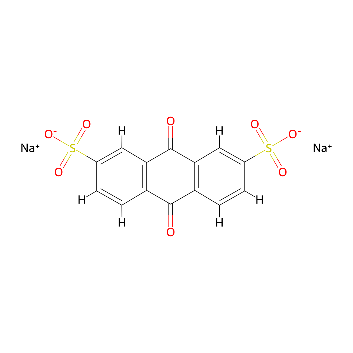 Disodium anthraquinone-2,7-disulfonate molecular structure, CAS 853-67-8