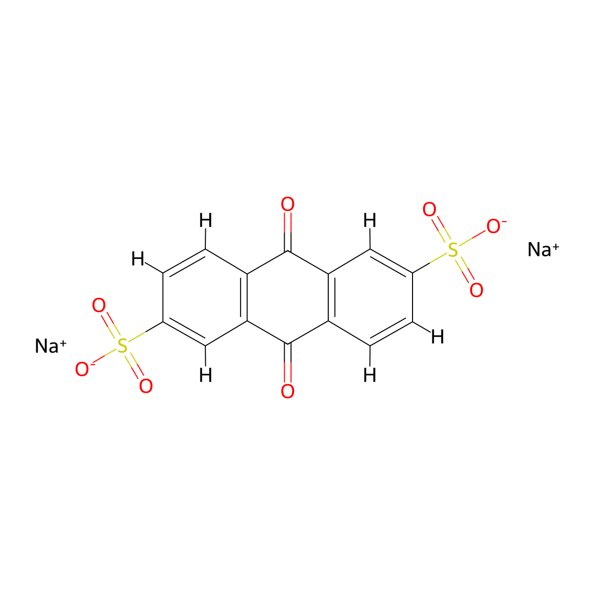 Sodium anthraquinone-2,6-disulfonate molecular structure, CAS 853-68-9