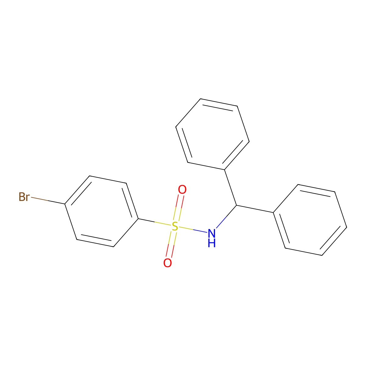 N-benzhydryl-4-bromobenzenesulfonamide molecular structure, CAS 853-82-7