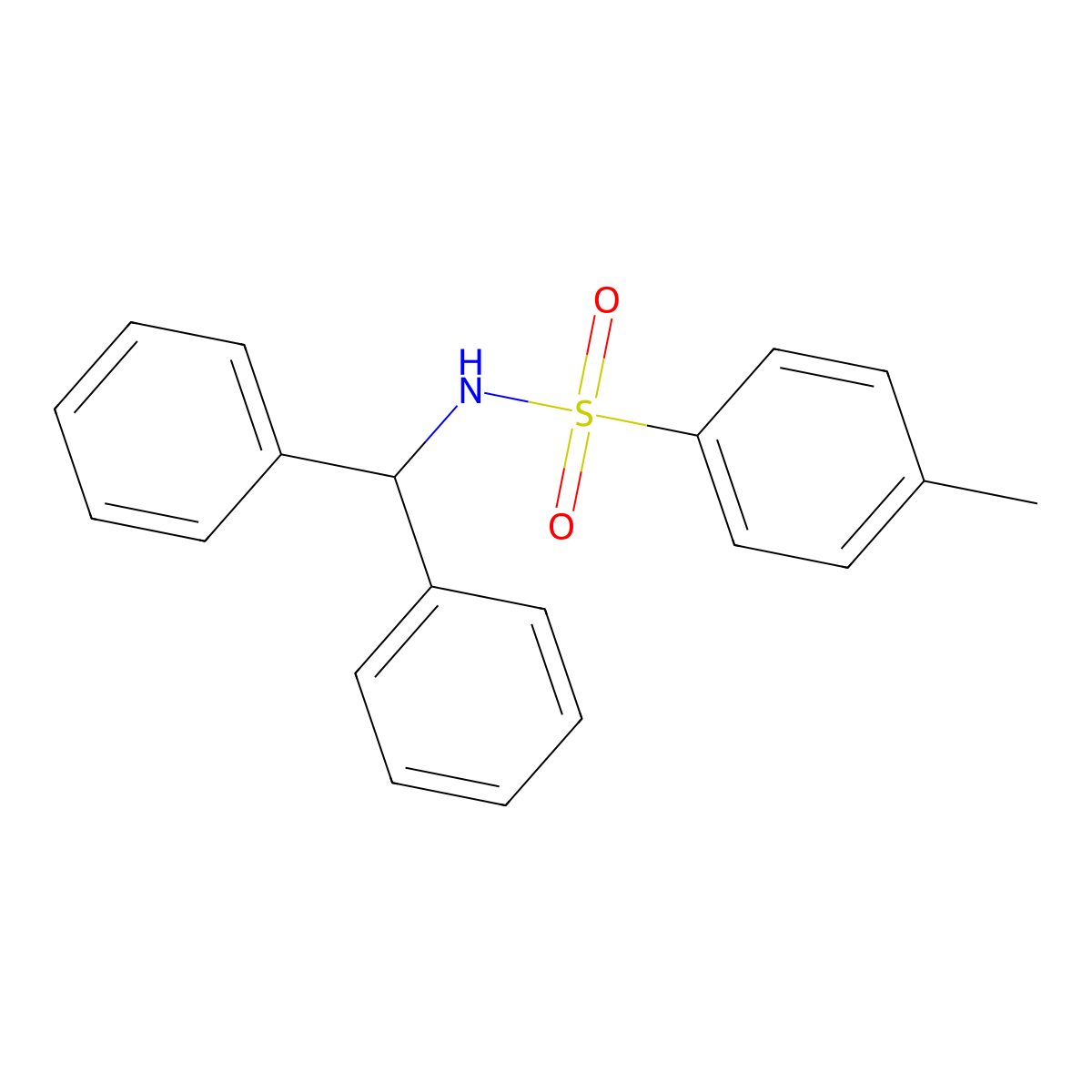 N-Benzhydryl-4-methylbenzenesulfonamide molecular structure, CAS 853-83-8