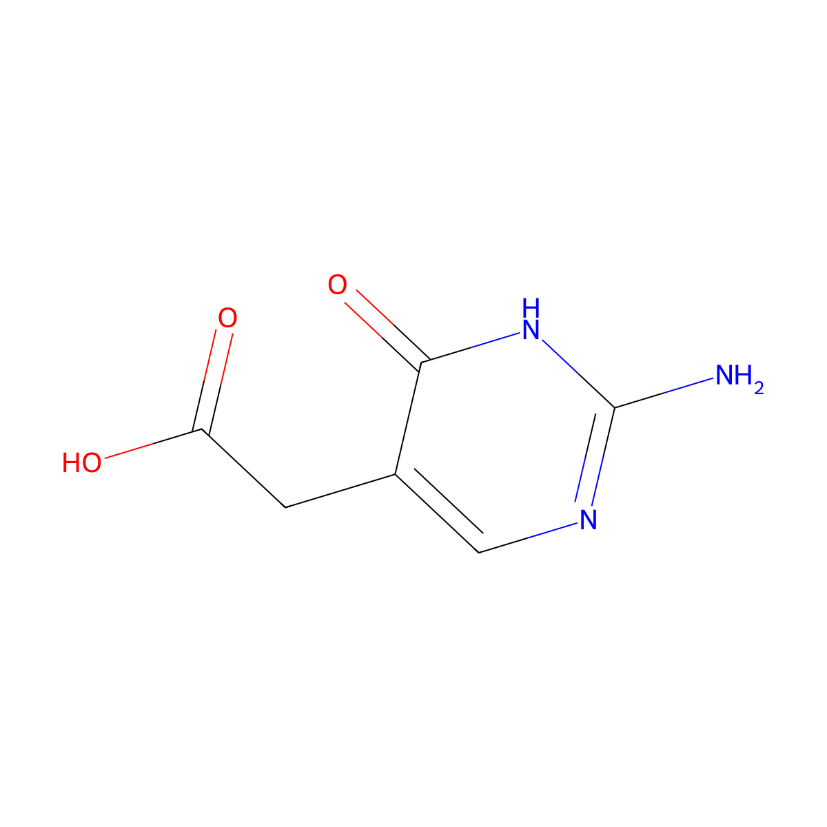 (2-Amino-6-oxo-1,6-dihydropyrimidin-5-yl)acetic acid molecular structure, CAS 85301-38-8
