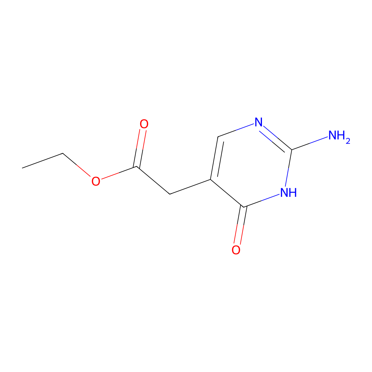 Ethyl 2-(2-amino-6-oxo-1,6-dihydropyrimidin-5-yl)acetate molecular structure, CAS 85301-39-9