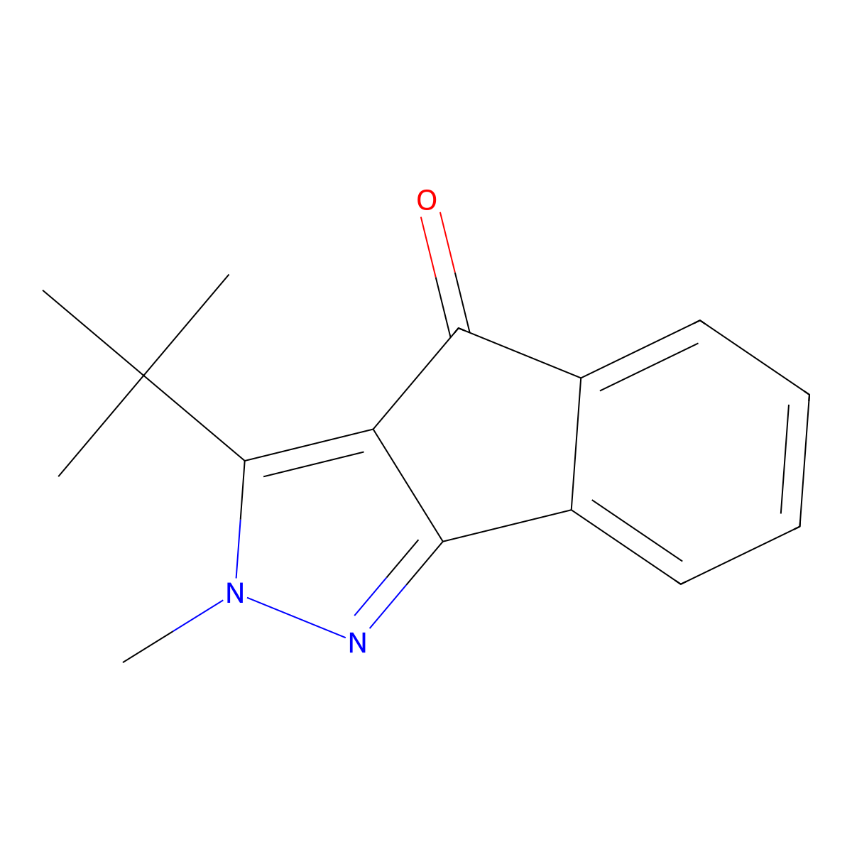 3-(Tert-butyl)-2-methylindeno[3,2-c]pyrazol-4-one molecular structure, CAS 85301-77-5