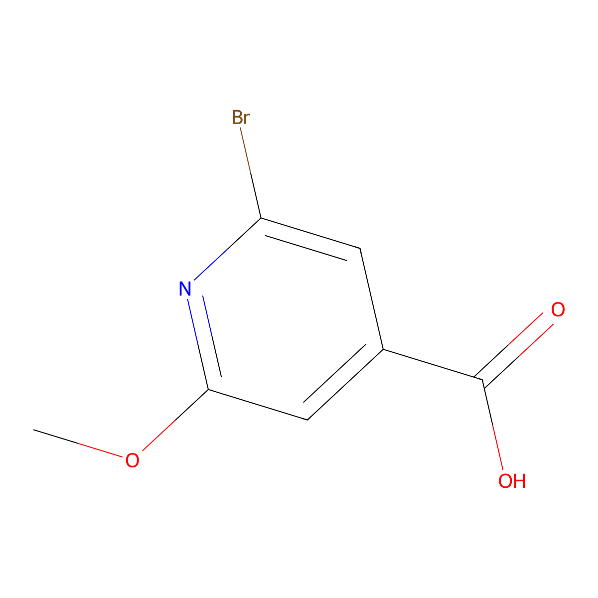 2-Bromo-6-methoxypyridine-4-carboxylic acid molecular structure, CAS 853029-93-3