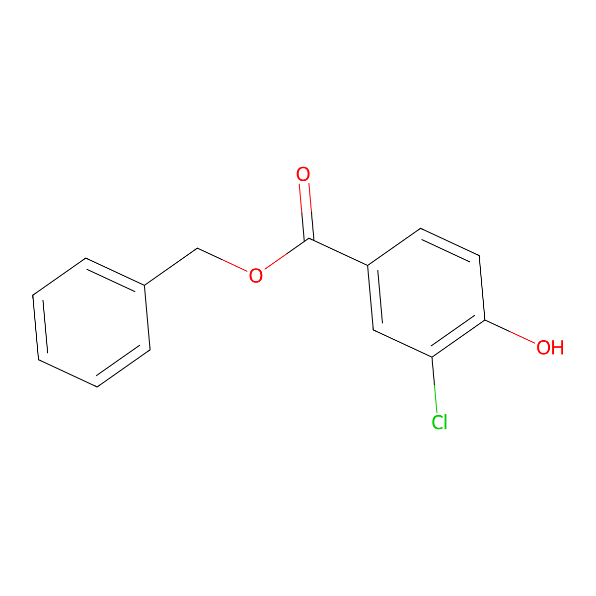 Benzyl 3-chloro-4-hydroxybenzoate molecular structure, CAS 85303-64-6