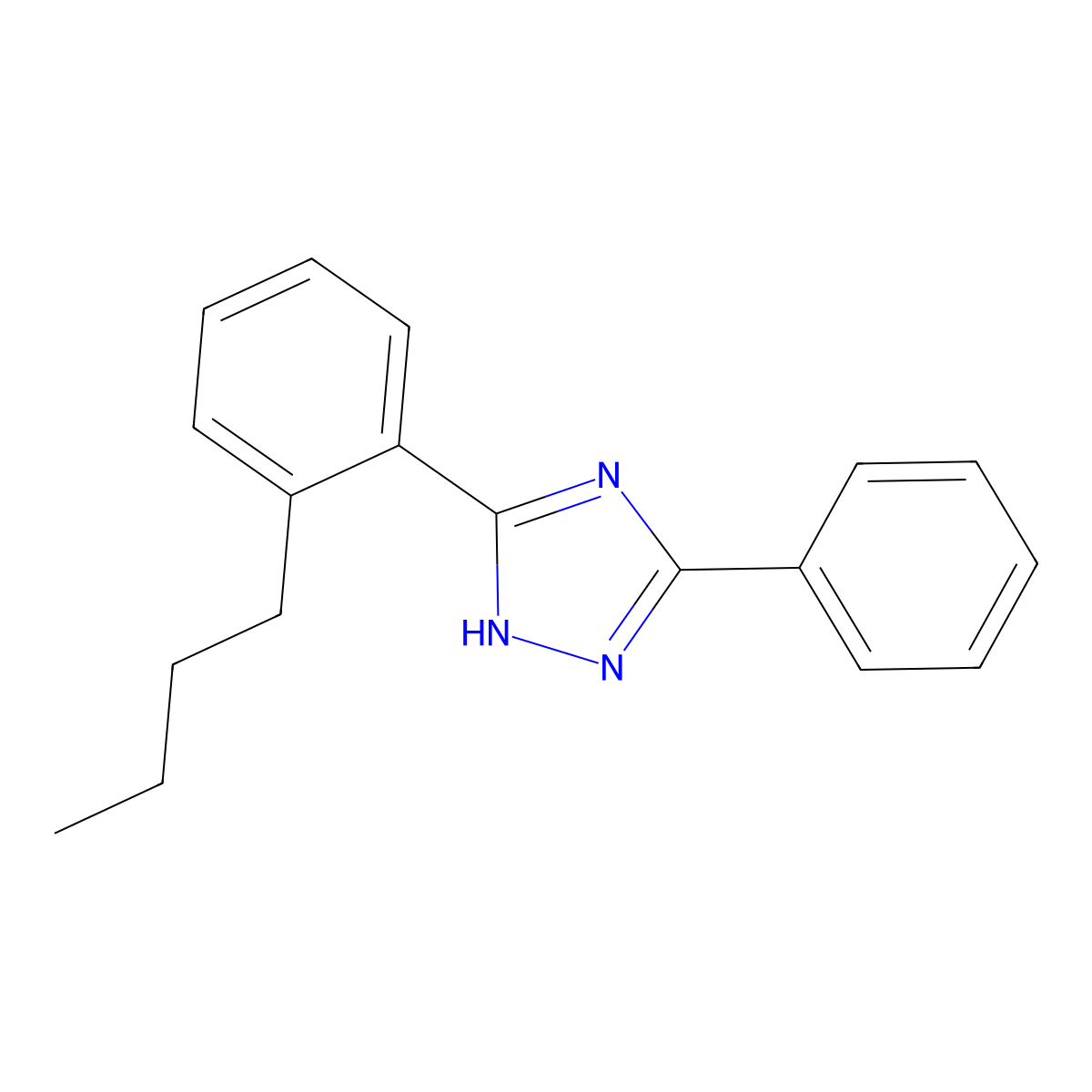 3-(o-Butylphenyl)-5-phenyl-s-triazole molecular structure, CAS 85303-88-4