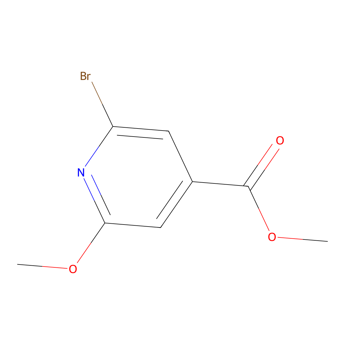 Methyl 2-bromo-6-methoxyisonicotinate molecular structure, CAS 853030-09-8