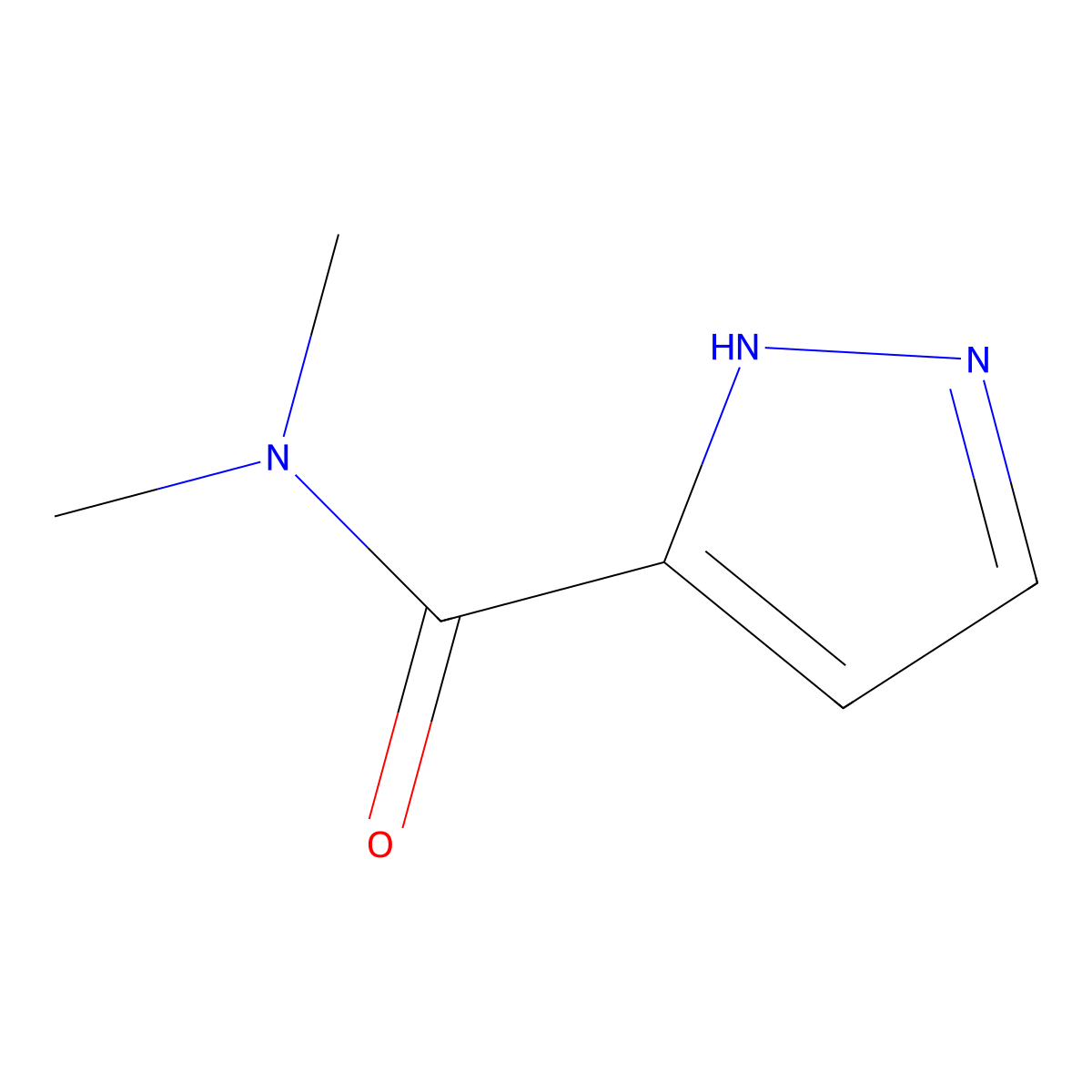 N,N-Dimethyl-1H-pyrazole-3-carboxamide molecular structure, CAS 853058-59-0