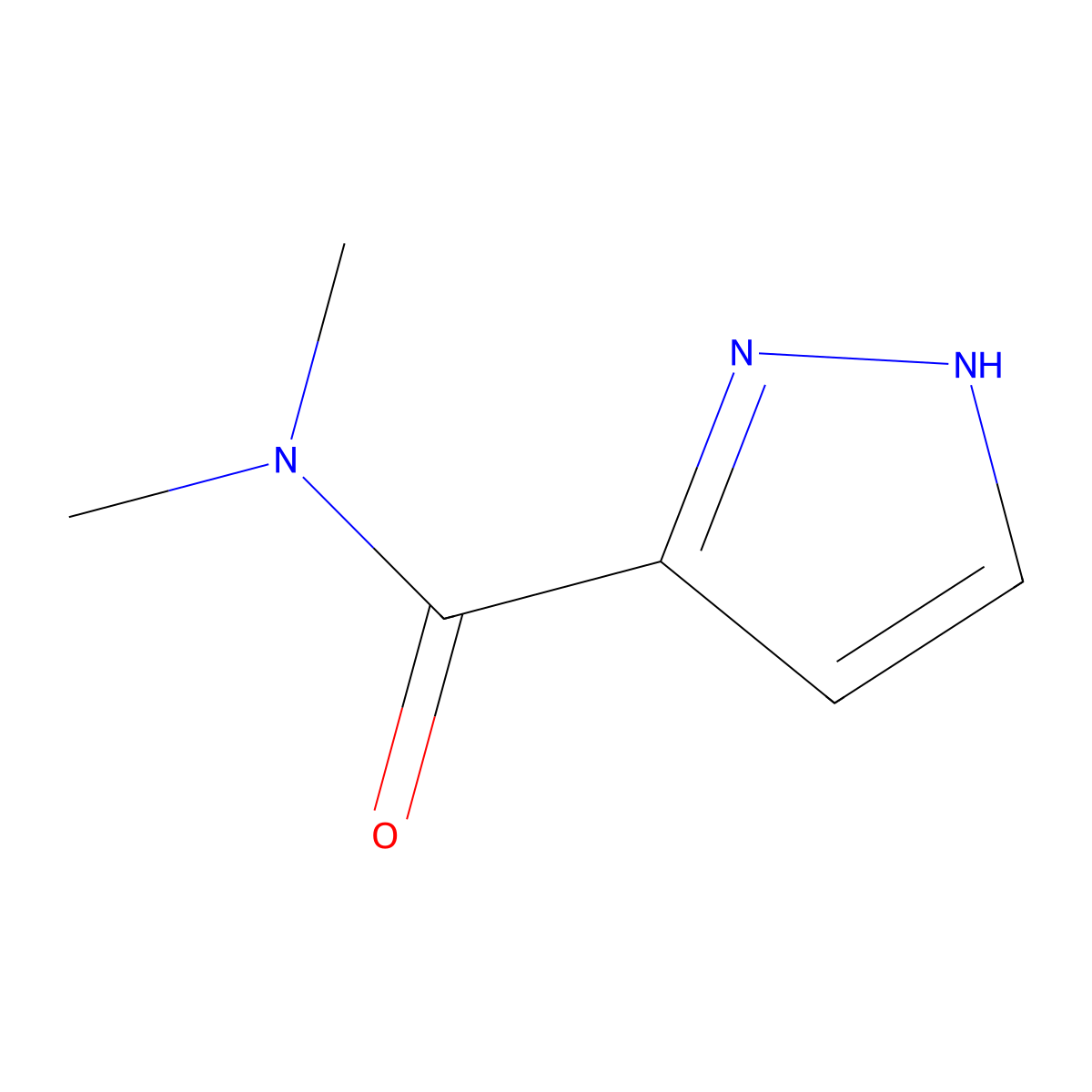 N,N-Dimethyl-1H-pyrazole-3-carboxamide molecular structure, CAS 853058-59-0