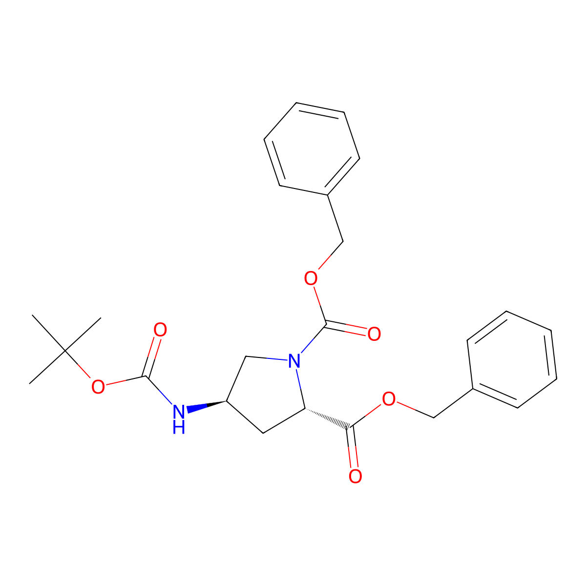 (4R)-N-Cbz-4-(Boc-amino)-L-proline benzyl ester molecular structure, CAS 853063-25-9