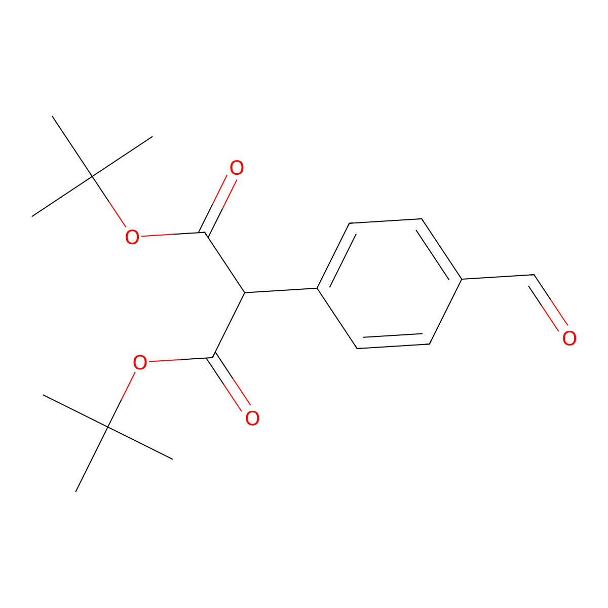 Di-tert-butyl 2-(4-formylphenyl)malonate molecular structure, CAS 853063-38-4