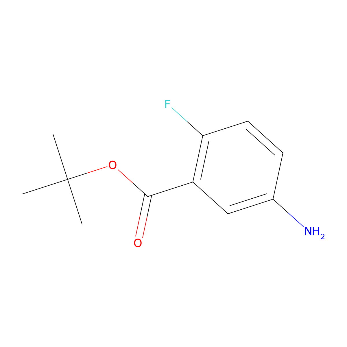 tert-Butyl 5-amino-2-fluorobenzoate molecular structure, CAS 853070-30-1