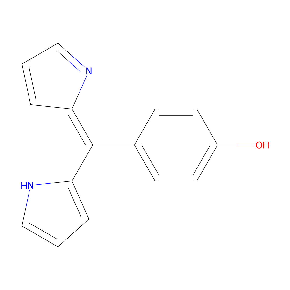 4-((1H-Pyrrol-2-yl)(2H-pyrrol-2-ylidene)methyl)phenol molecular structure, CAS 853073-91-3