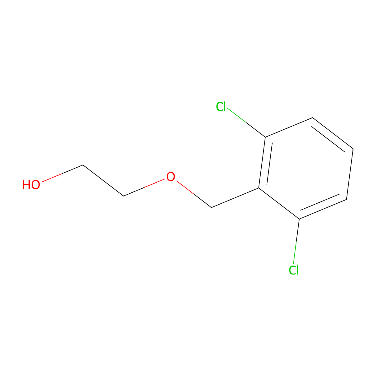 Ethanol, 2-((2,6-dichlorophenyl)methoxy)- molecular structure, CAS 85309-91-7