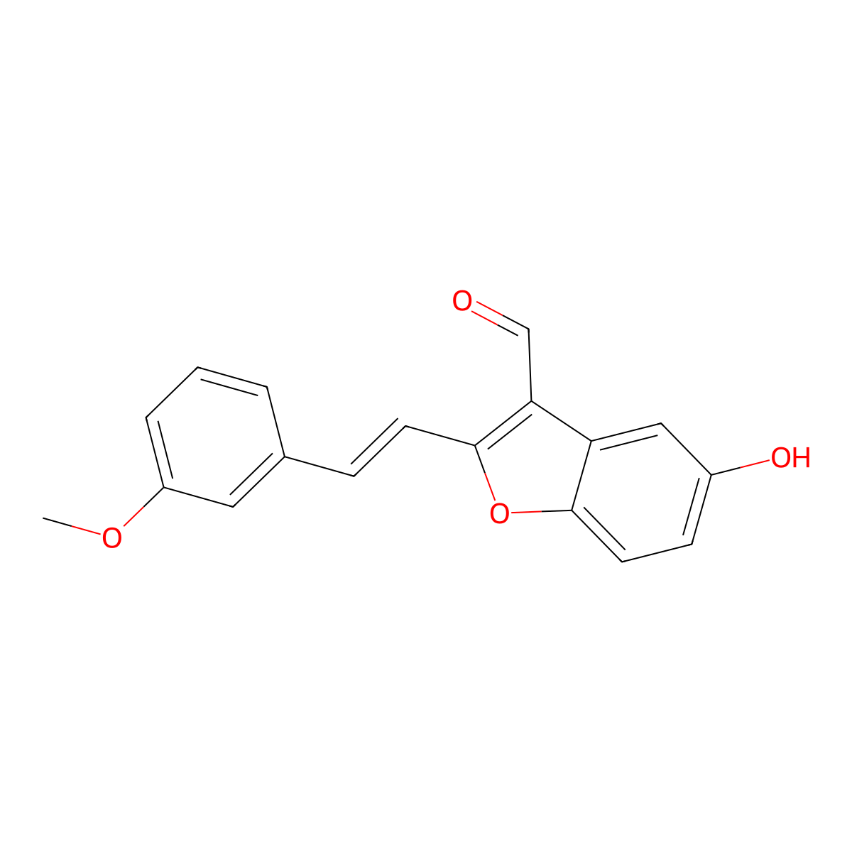 5-hydroxy-2-[(E)-2-(3-methoxyphenyl)ethenyl]-1-benzofuran-3-carbaldehyde molecular structure, CAS 853097-47-9