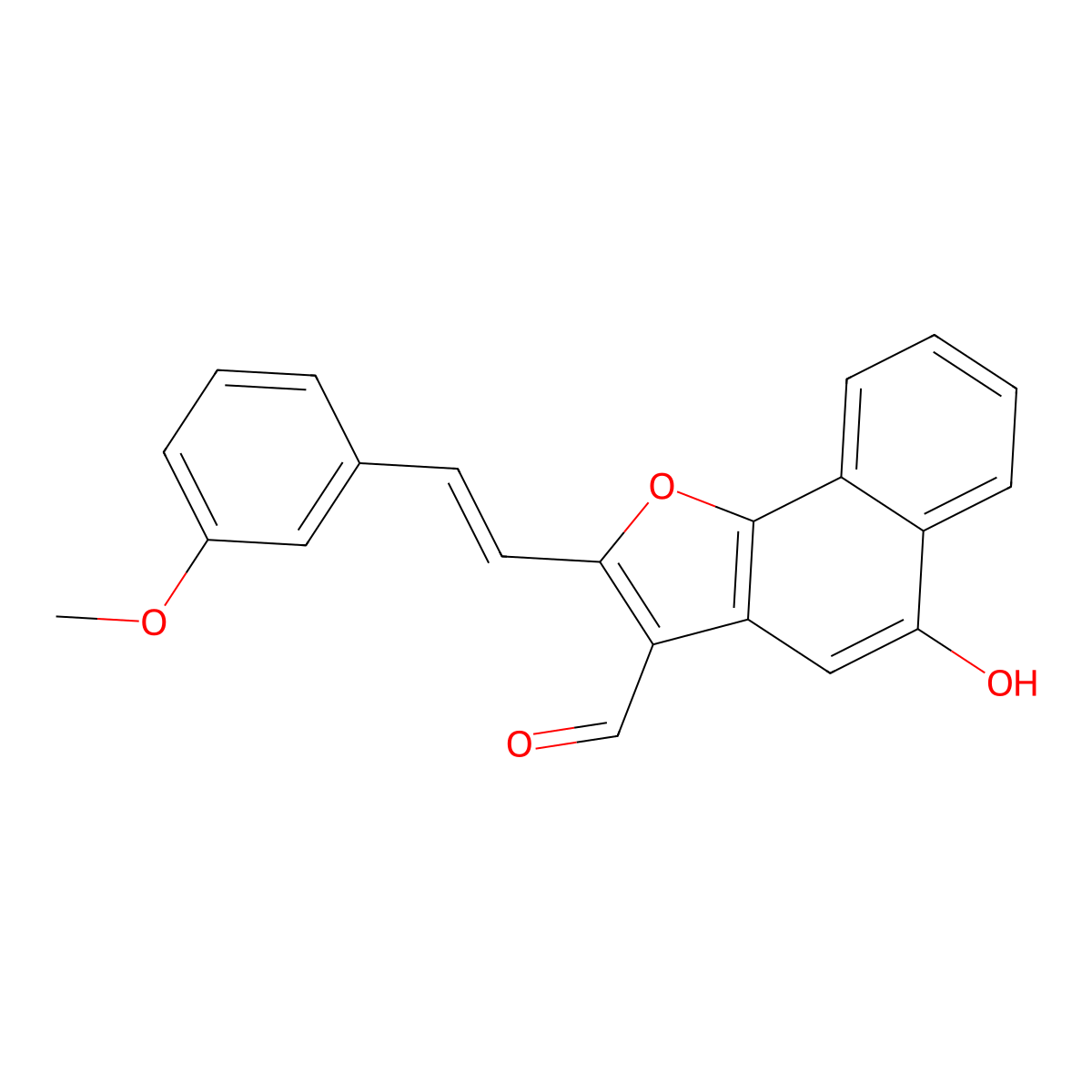 5-Hydroxy-2-(3-methoxystyryl)naphtho[1,2-b]furan-3-carbaldehyde molecular structure, CAS 853097-49-1
