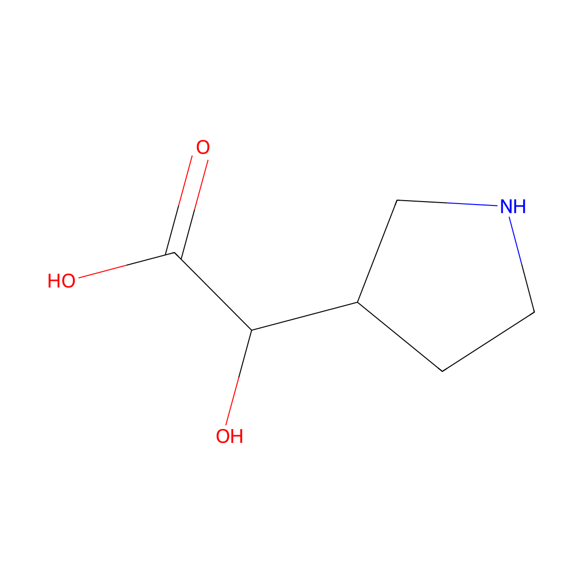 2-Hydroxy-2-(pyrrolidin-3-yl)acetic acid molecular structure, CAS 85310-56-1