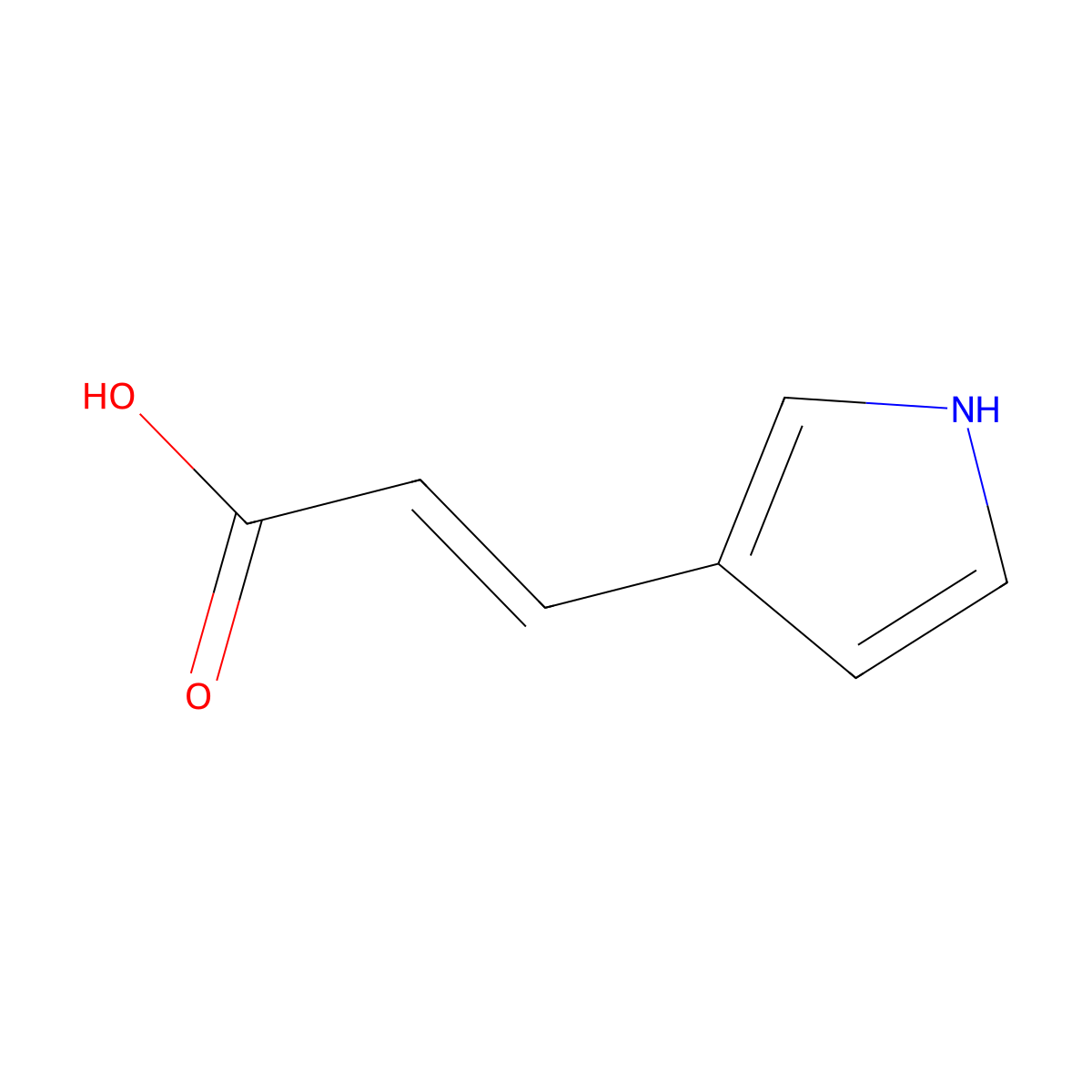 (2E)-3-(1H-pyrrol-3-yl)prop-2-enoic acid molecular structure, CAS 85310-57-2