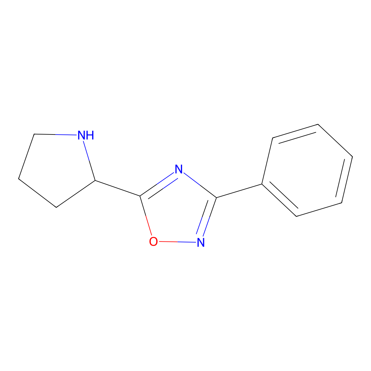 3-Phenyl-5-pyrrolidin-2-YL-[1,2,4]oxadiazole molecular structure, CAS 853104-20-8