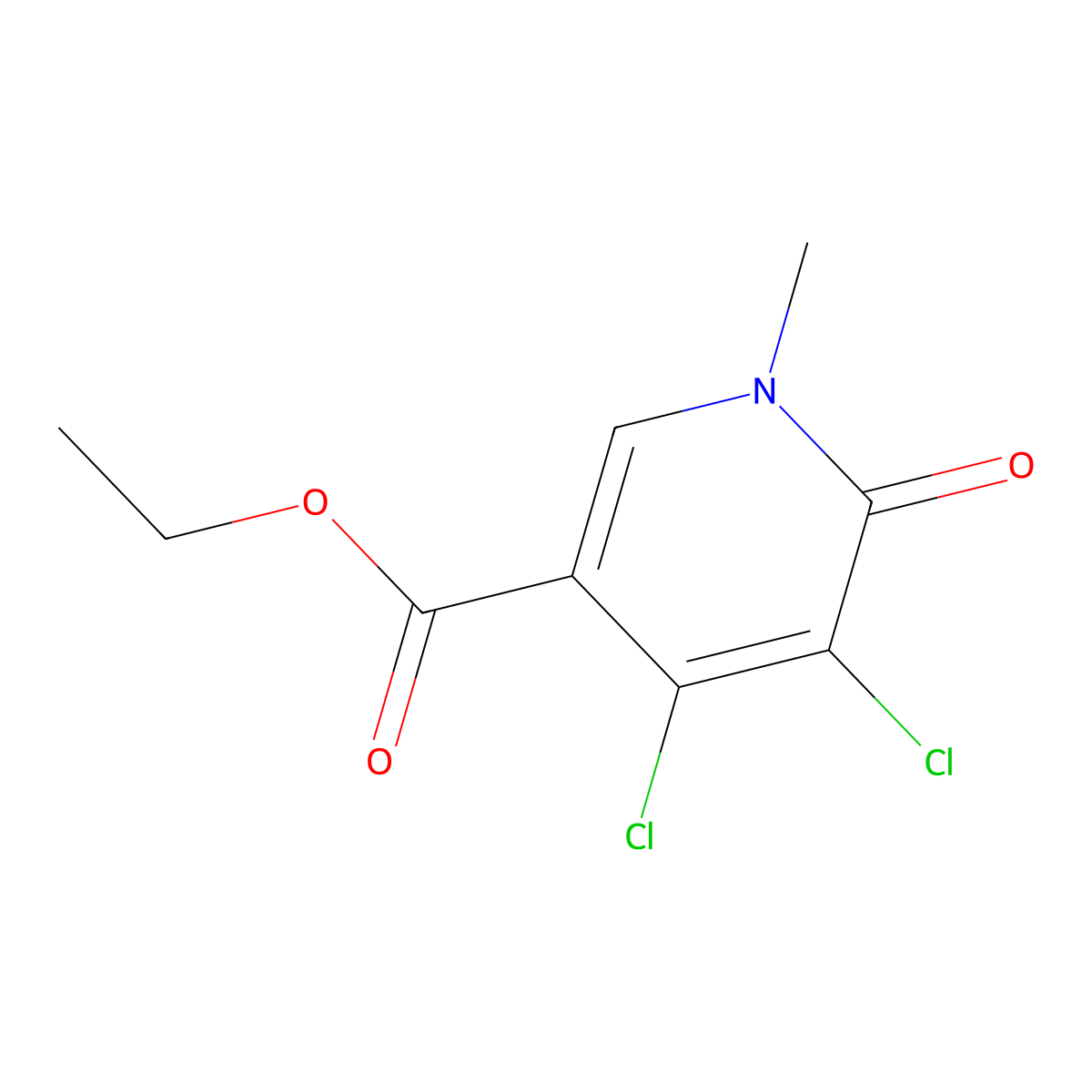 Ethyl 4,5-dichloro-1-methyl-6-oxo-1,6-dihydropyridine-3-carboxylate molecular structure, CAS 853105-72-3