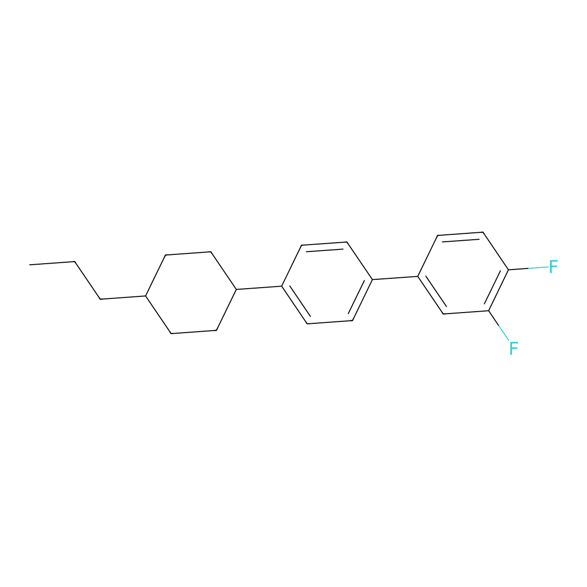 4'-(trans-4-Propylcyclohexyl)-3,4-difluorobiphenyl molecular structure, CAS 85312-59-0