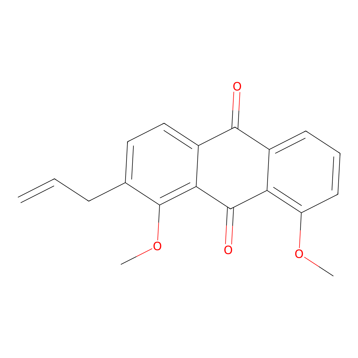 1,8-Dimethoxy-2-prop-2-enylanthracene-9,10-dione molecular structure, CAS 85313-89-9