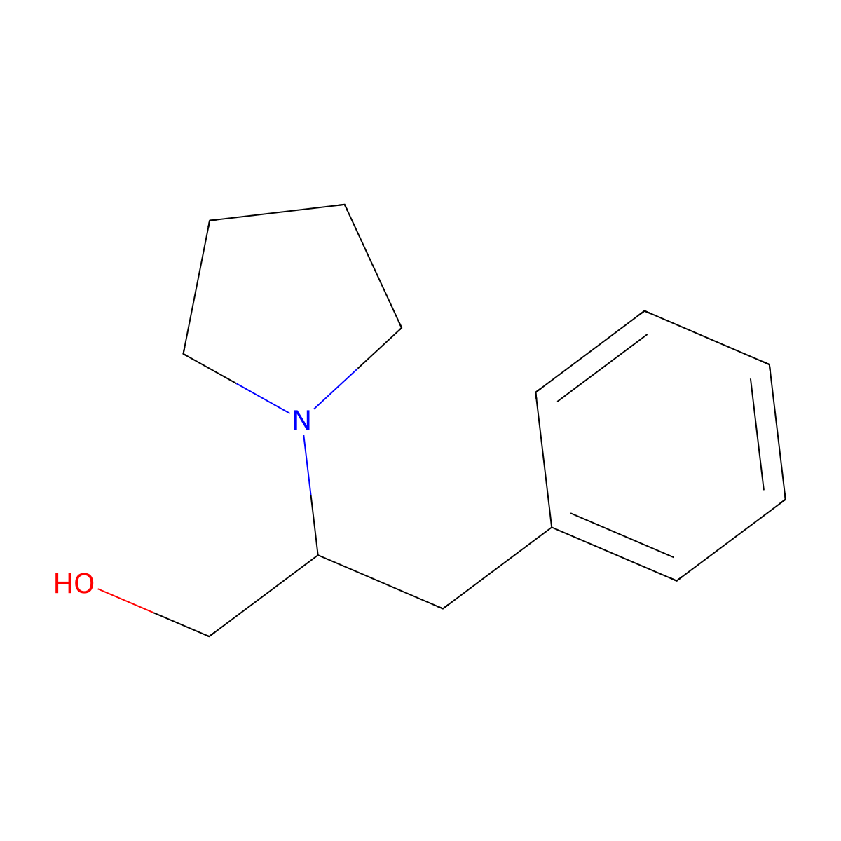 (R)-3-Phenyl-2-(1-pyrrolidinyl)-1-propanol molecular structure, CAS 853180-09-3