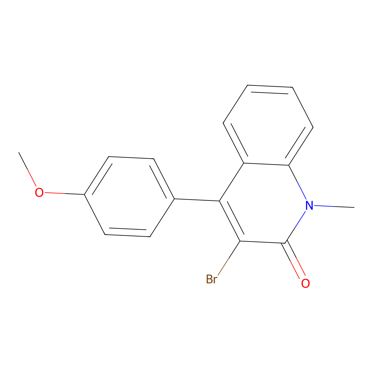3-Bromo-4-(4-methoxyphenyl)-1-methylquinolin-2(1H)-one molecular structure, CAS 853192-45-7