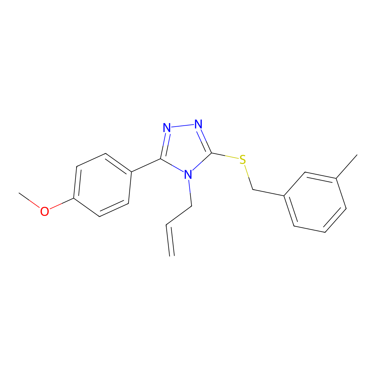 4-{4-allyl-5-[(3-methylbenzyl)sulfanyl]-4H-1,2,4-triazol-3-yl}phenyl methyl ether molecular structure, CAS 853195-88-7