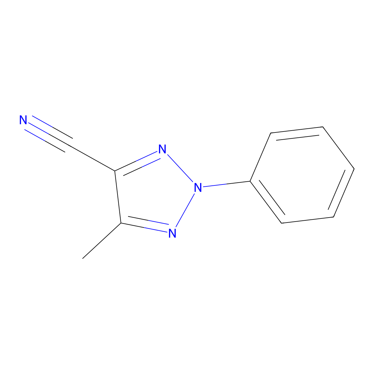 5-methyl-2-phenyl-2H-1,2,3-triazole-4-carbonitrile molecular structure, CAS 85322-96-9