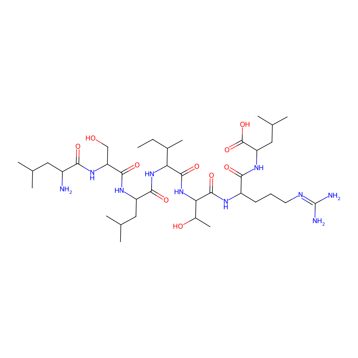L-Leucine, L-leucyl-L-seryl-L-leucyl-L-isoleucyl-L-threonyl-L-arginyl- molecular structure, CAS 853248-13-2