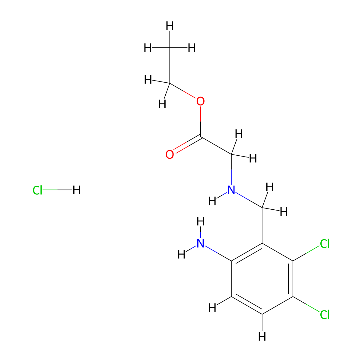 Ethyl-2-(6-amino-2,3-dichlorobenzylamino)acetate Hydrochloride molecular structure, CAS 85325-12-8