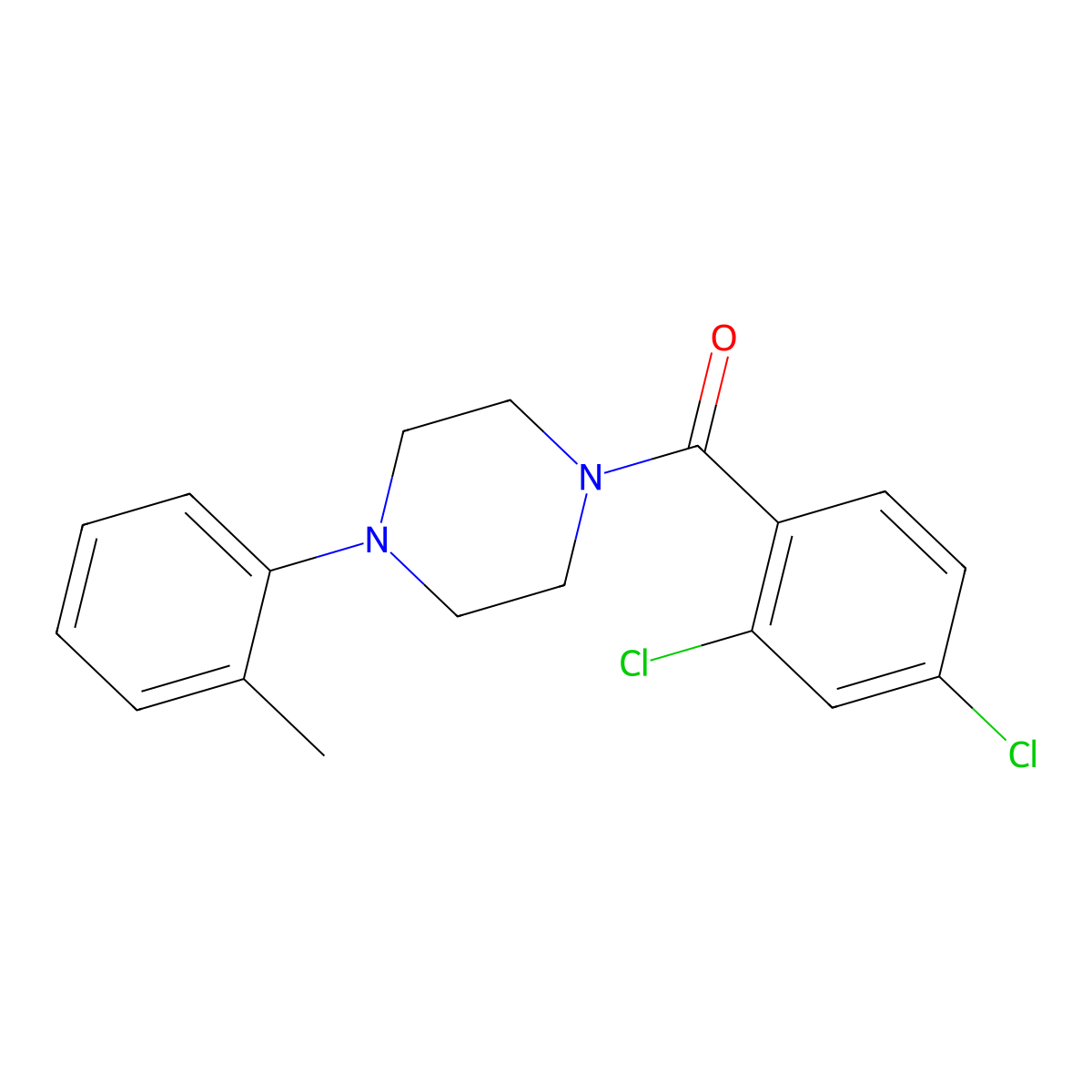 1-(2,4-Dichlorobenzoyl)-4-(2-methylphenyl)piperazine molecular structure, CAS 853254-34-9