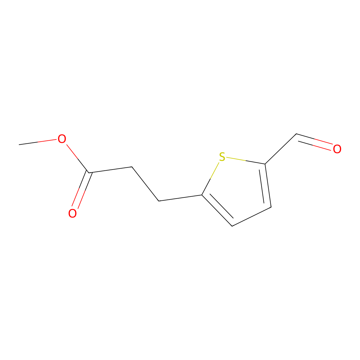 Methyl 3-(5-formylthiophen-2-yl)propanoate molecular structure, CAS 85326-67-6