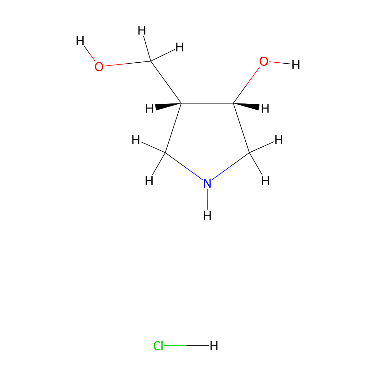 cis-4-(Hydroxymethyl)pyrrolidin-3-ol hydrochloride molecular structure, CAS 853270-49-2