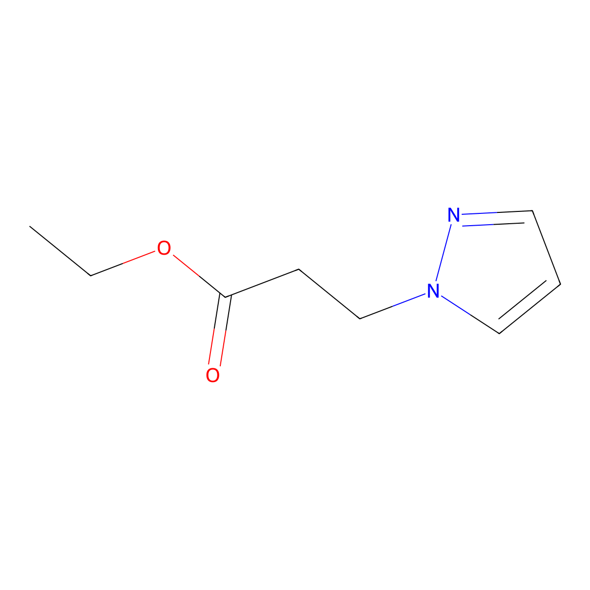 ethyl 3-(1H-pyrazol-1-yl)propanoate molecular structure, CAS 853270-73-2