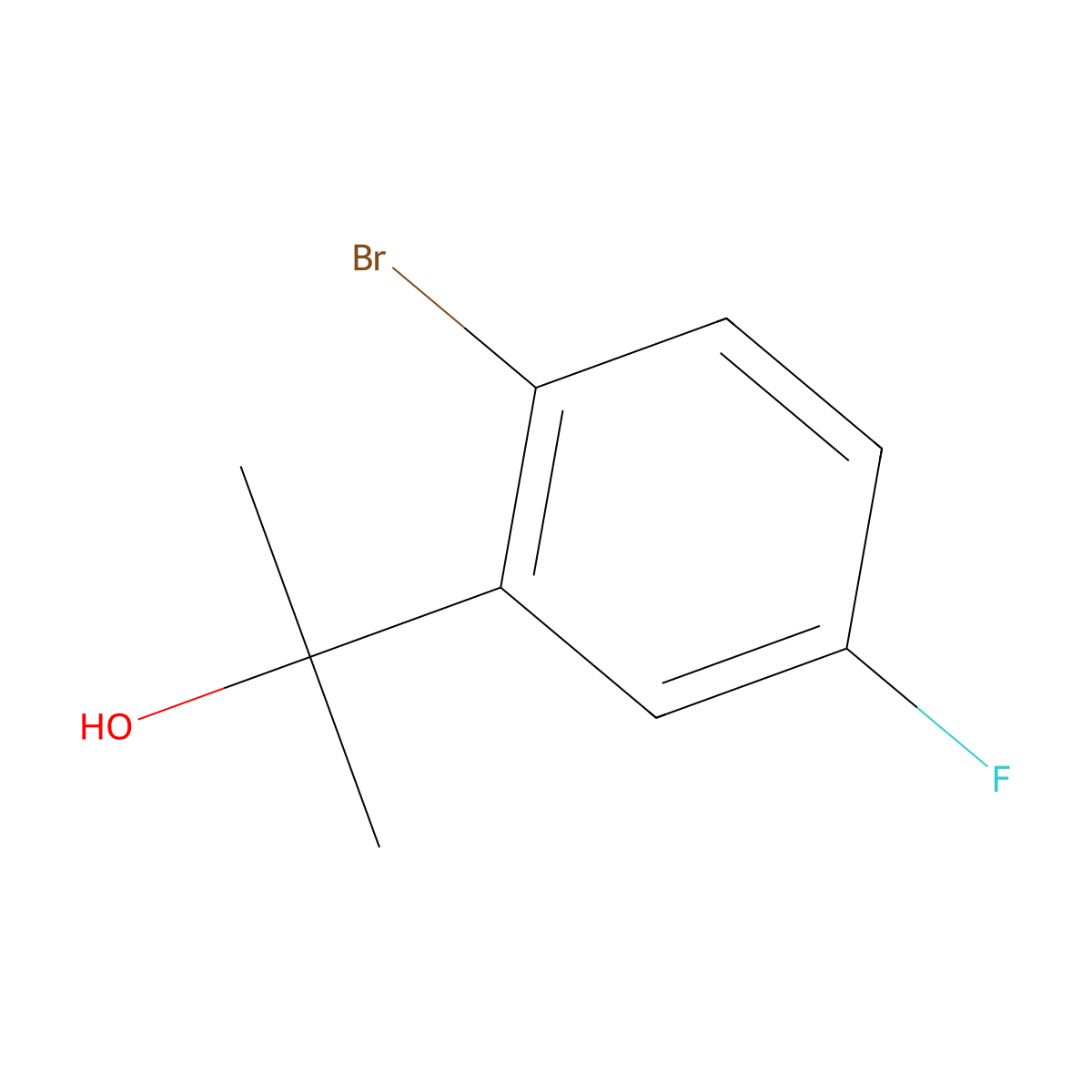 2-(2-Bromo-5-fluorophenyl)propan-2-ol molecular structure, CAS 853271-16-6