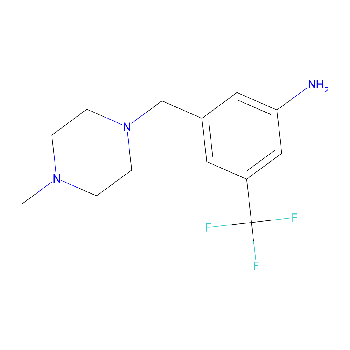 3-((4-Methylpiperazin-1-yl)methyl)-5-(trifluoromethyl)aniline molecular structure, CAS 853296-94-3