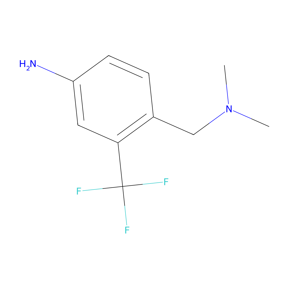 4-((Dimethylamino)methyl)-3-(trifluoromethyl)aniline molecular structure, CAS 853297-25-3