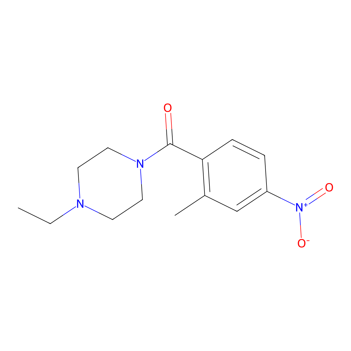 (4-Nitro-2-methyl-phenyl)-(4-ethylpiperazin-1-yl)methanone molecular structure, CAS 853297-53-7