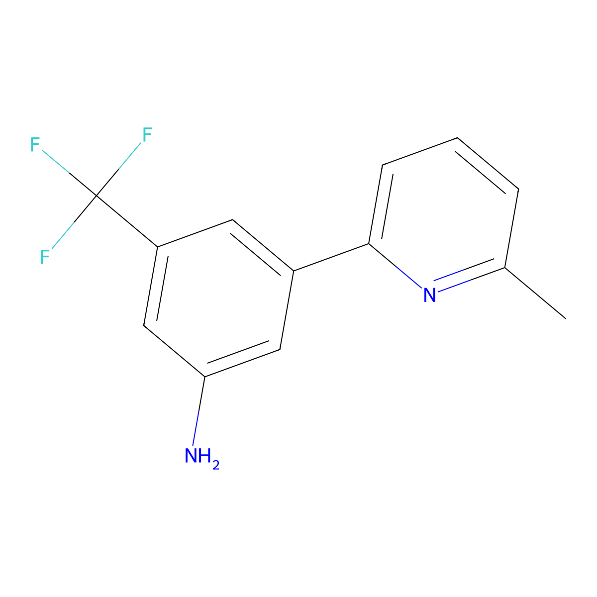3-(Trifluoromethyl)-5-(6-methylpyridin-2-yl)benzenamine molecular structure, CAS 853298-67-6