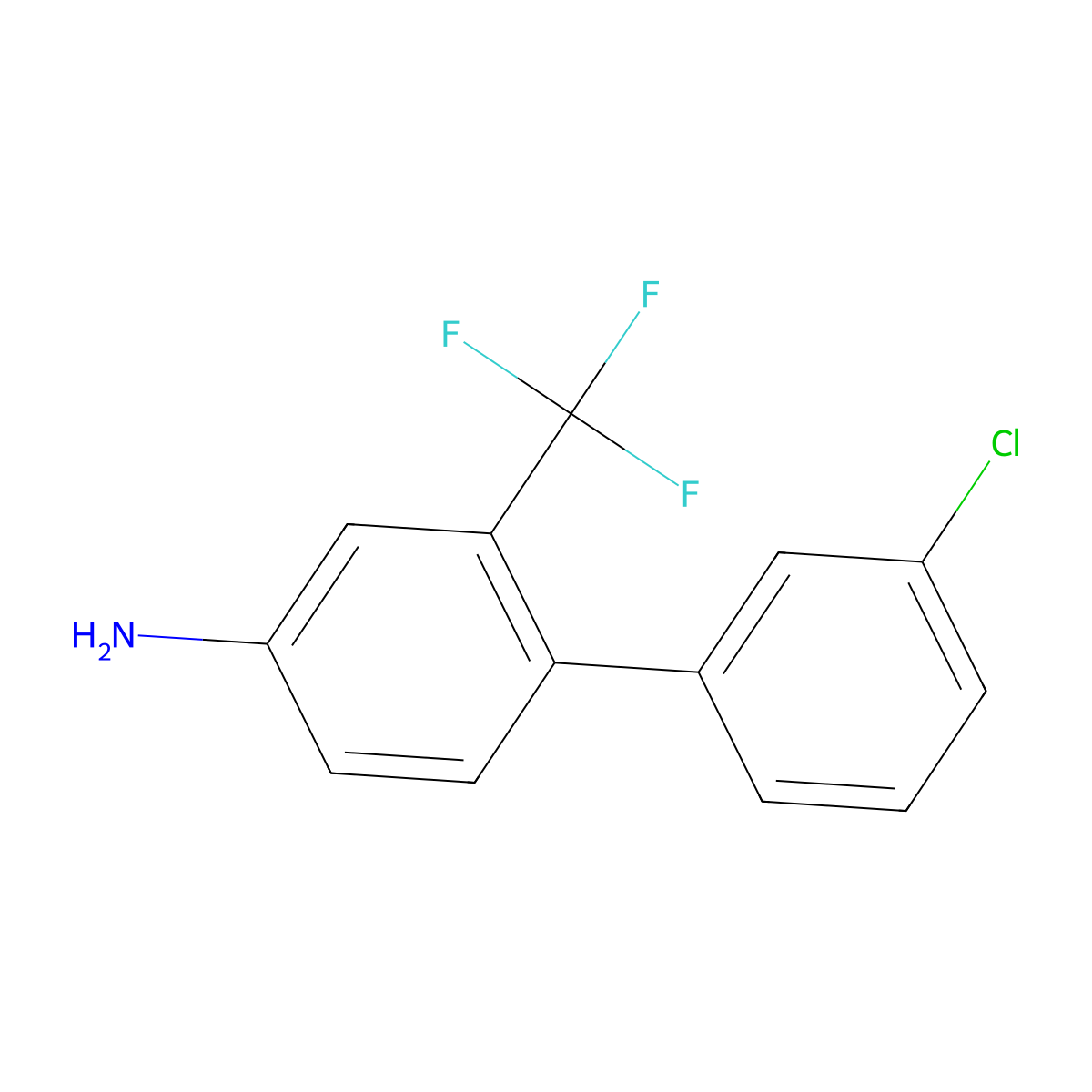 3'-Chloro-2-(trifluoromethyl)-[1,1'-biphenyl]-4-amine molecular structure, CAS 853299-10-2