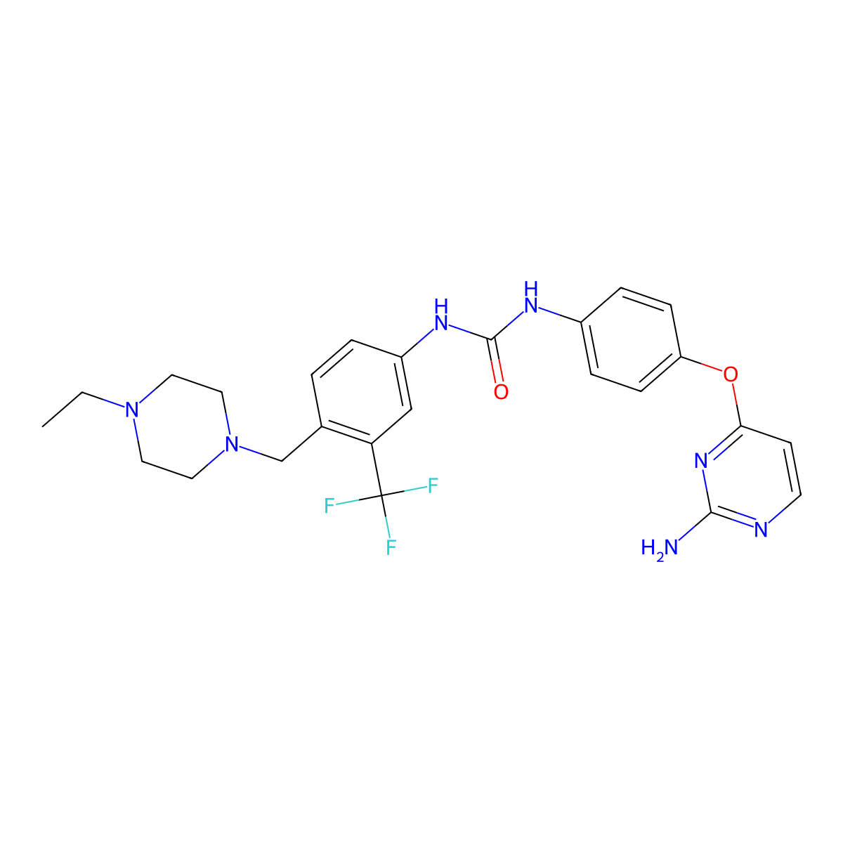 1-(4-((2-Aminopyrimidin-4-yl)oxy)phenyl)-3-(4-((4-ethylpiperazin-1-yl)methyl)-3-(trifluoromethyl)phenyl)urea molecular structure, CAS 853299-52-2