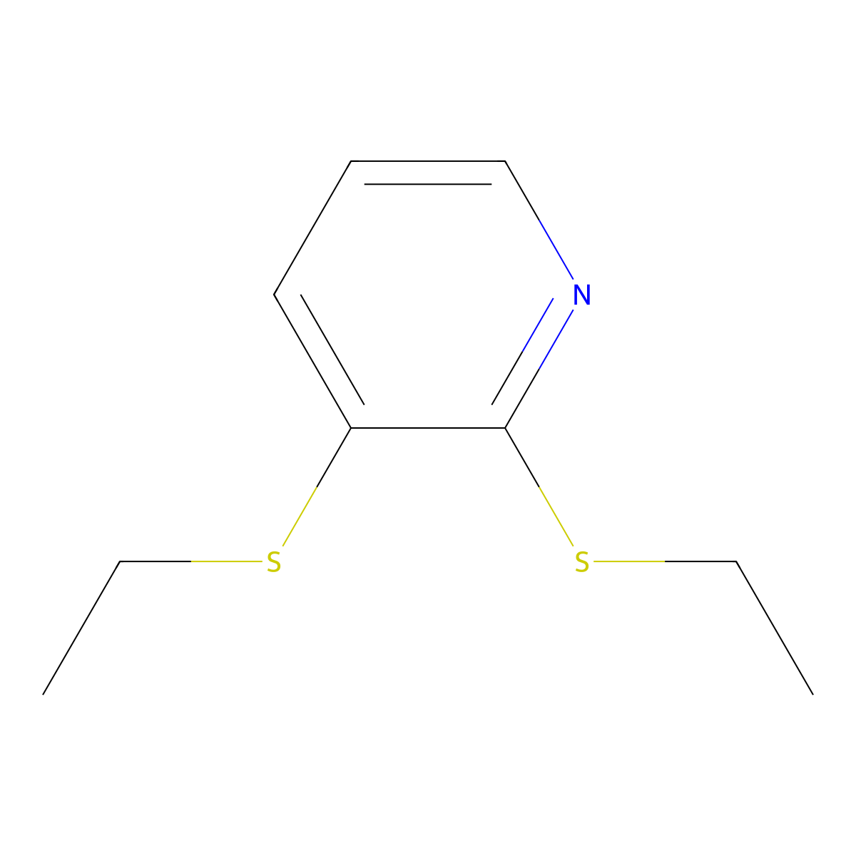 2,3-Bis(ethylsulfanyl)pyridine molecular structure, CAS 85330-81-0